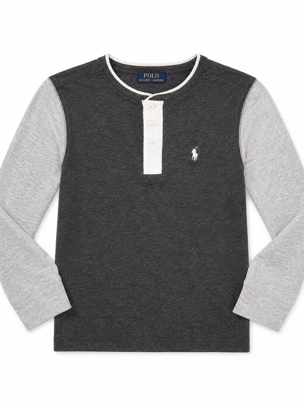 Polo by Ralph Lauren Charcoal & Light Gray Henley Long-Sleeve Tee